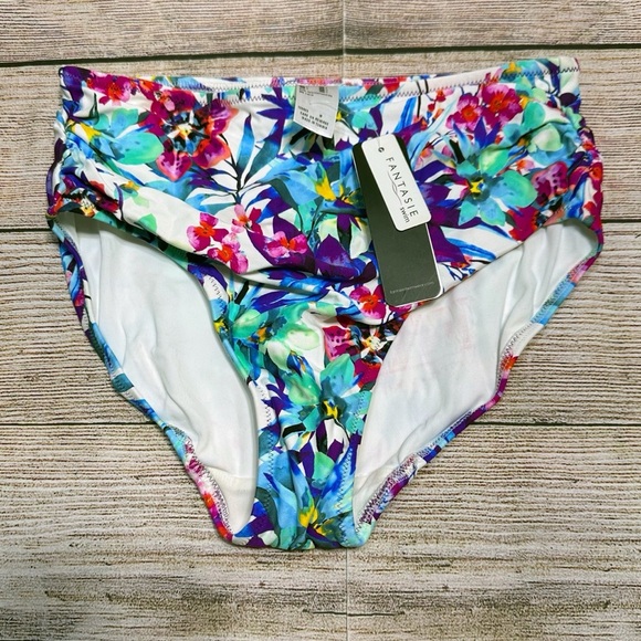 NWT Fantasie Multicolor Floral High Waist Bikini Bottoms Size S - Picture 1 of 11